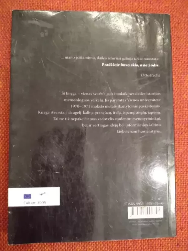 Metodiniai dailės istorijos praktikos principai - Otto Pacht, knyga 3