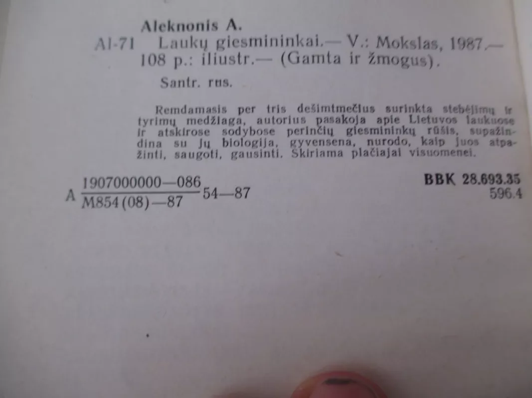 Laukų giesmininkai - Antanas Aleknonis, knyga 6