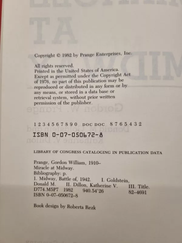 Miracle at Midway - Gordon W. Prange, Katherine V. Dillon, Donald M. Goldstein, knyga 5