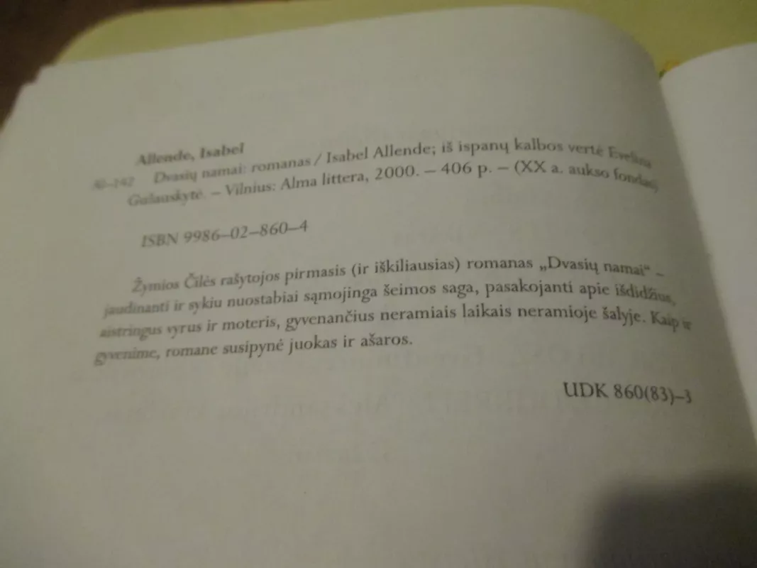 Dvasių namai - Isabel Allende, knyga 5