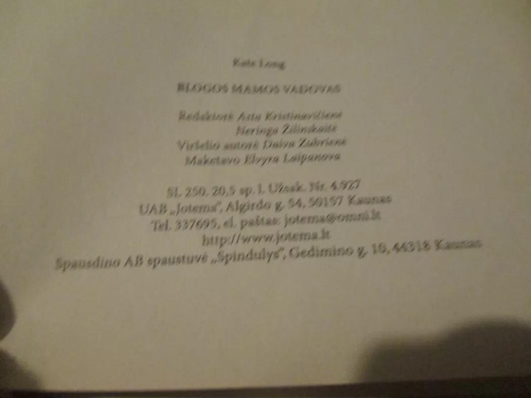 Blogos mamos vadovas - Kate Long, knyga 5