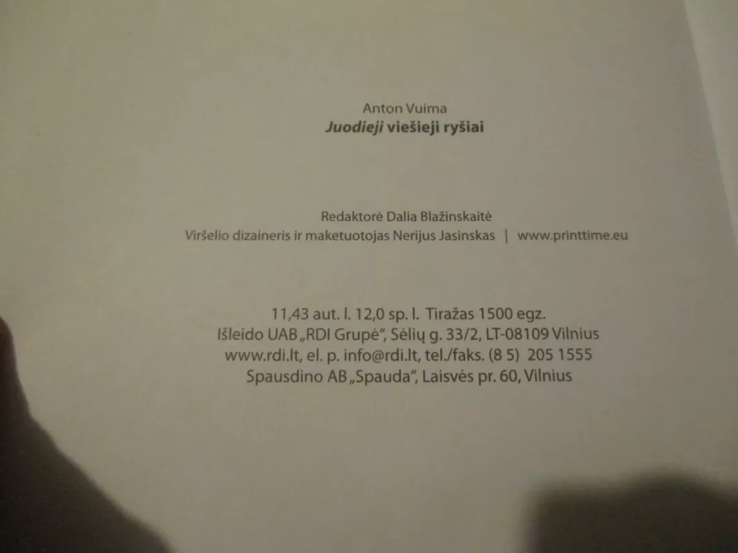 Juodieji viešieji ryšiai - Anton Vuima, knyga 4