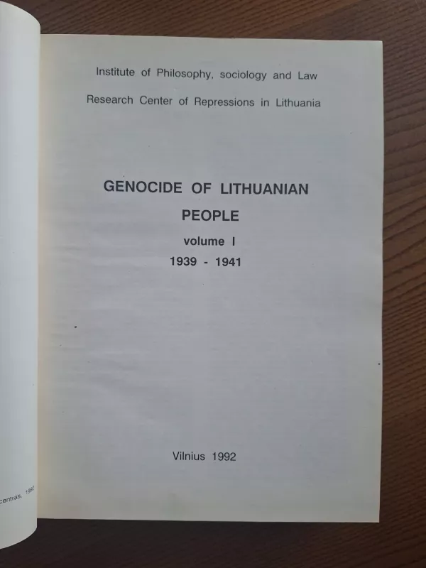 Lietuvos gyventojų genocidas, 1939-1941 (A-Ž) (I tomas) - Autorių Kolektyvas, knyga 5