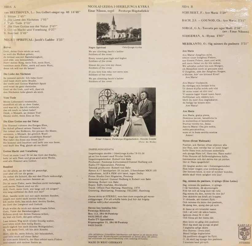 Nicolai Gedda i Oderljunga kyrka - Various Artists, plokštelė 3