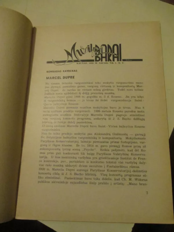 Muzikos barai, 1939 m., Nr. 1 - Autorių Kolektyvas, knyga 6