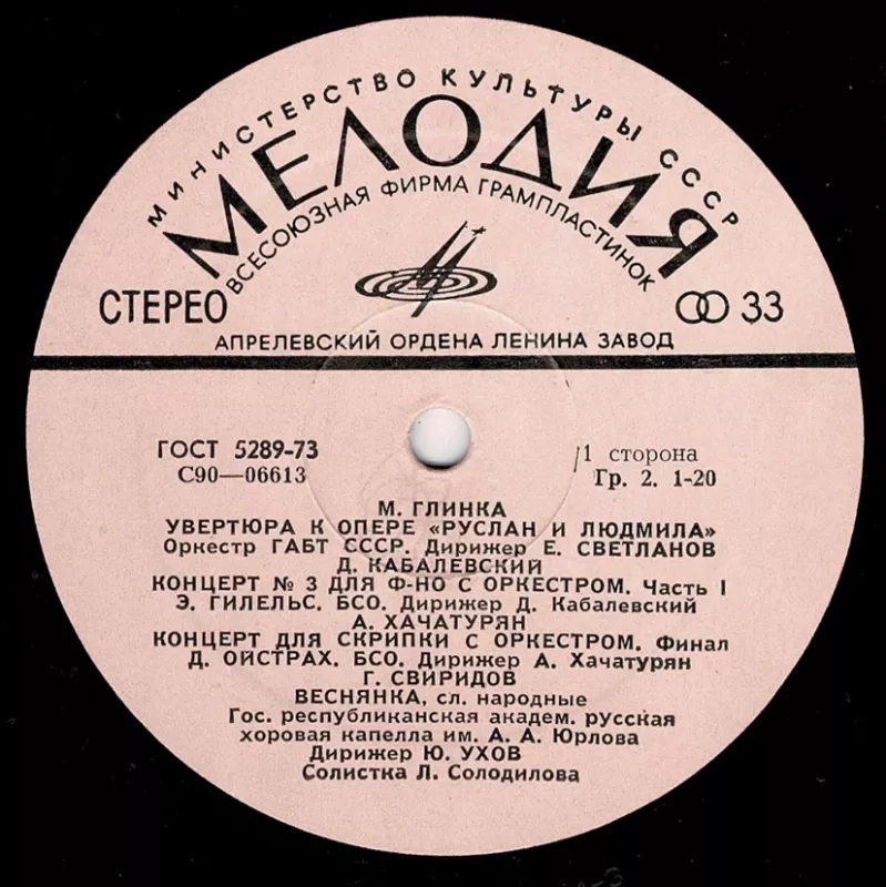 Muzikos pasaulyje - M. Glinka, D. Kabalevskis, A. Chačaturianas, G. Sviridovas, A. Glazunovas, G. Chrenikovas, D. Šostakovičius, P. Čaikovskis, plokštelė 4