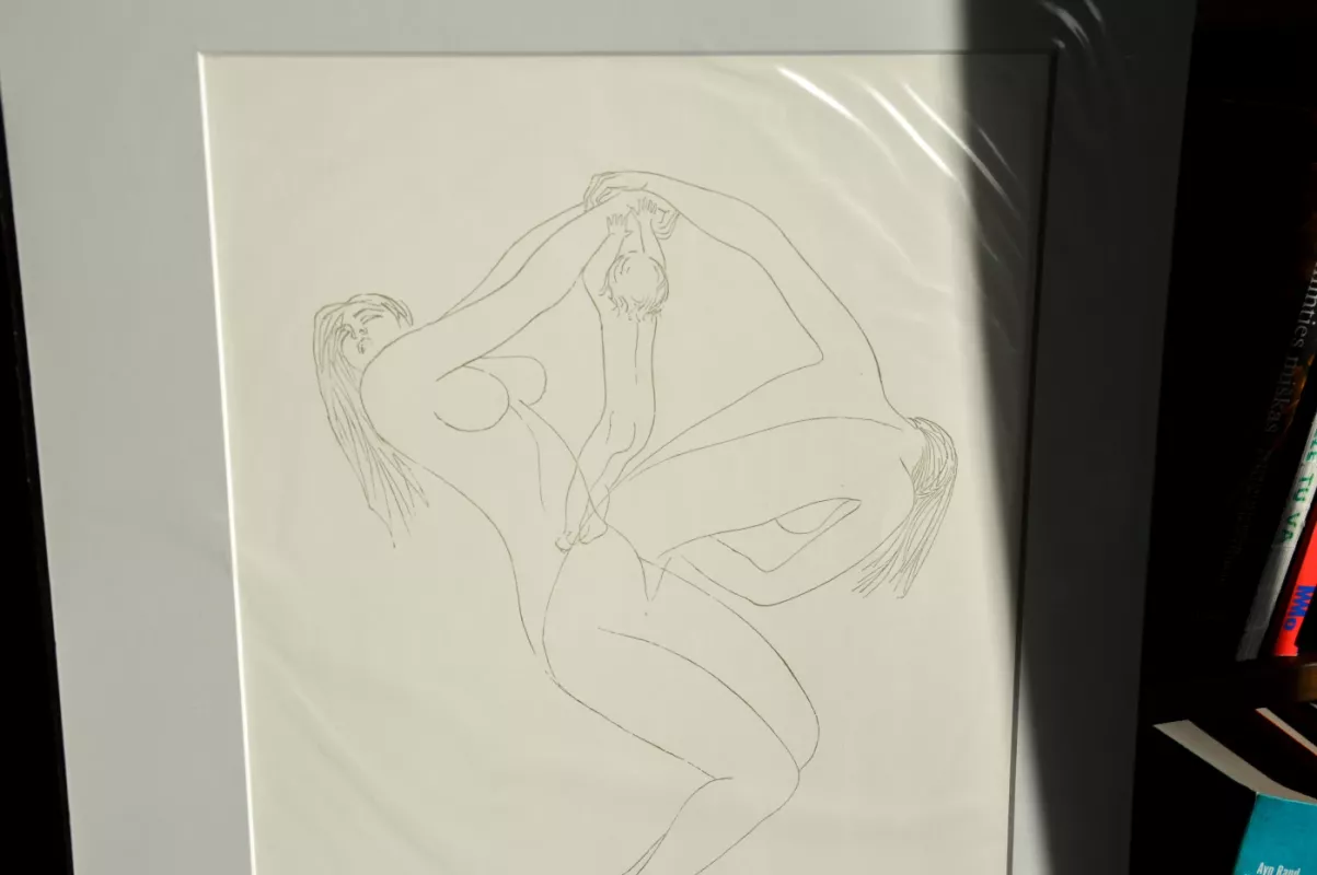 Stasio Krasausko grafikos reprodukcija Moters gimimas - , namai ir interjeras 3