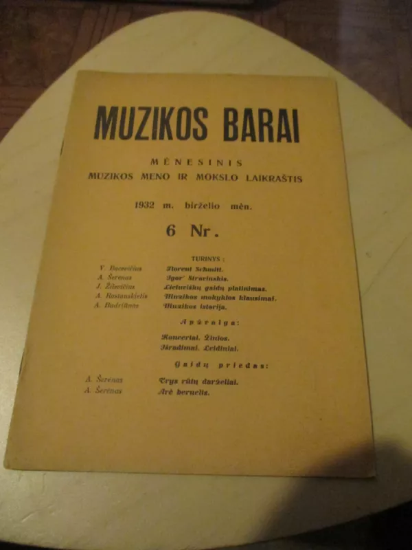 Muzikos barai, 1932 m., Nr. 6 - Autoriu koletyvas, knyga 3