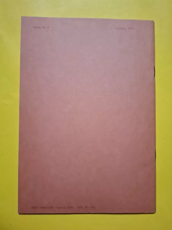Gimtoji kalba 1993 m, Nr.4 - 5 - Autorių Kolektyvas, knyga 4