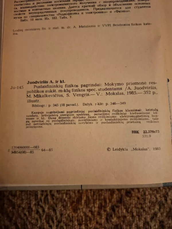 Puslaidininkių fizikos pagrindai - A. Juodviršis, knyga 3