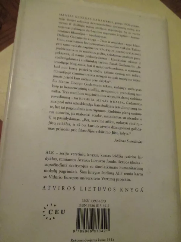 Istorija. Menas. Kalba - Hans-Georg Gadamer, knyga 4