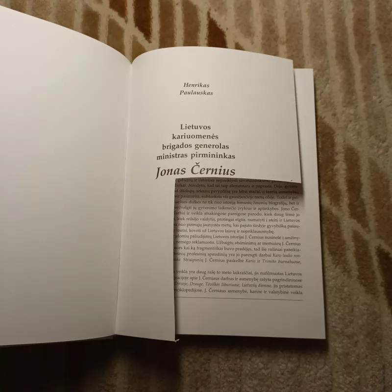 Lietuvos kariuomenės brigados generolas ministras pirmininkas Jonas Černius - Henrikas Paulauskas, knyga 4