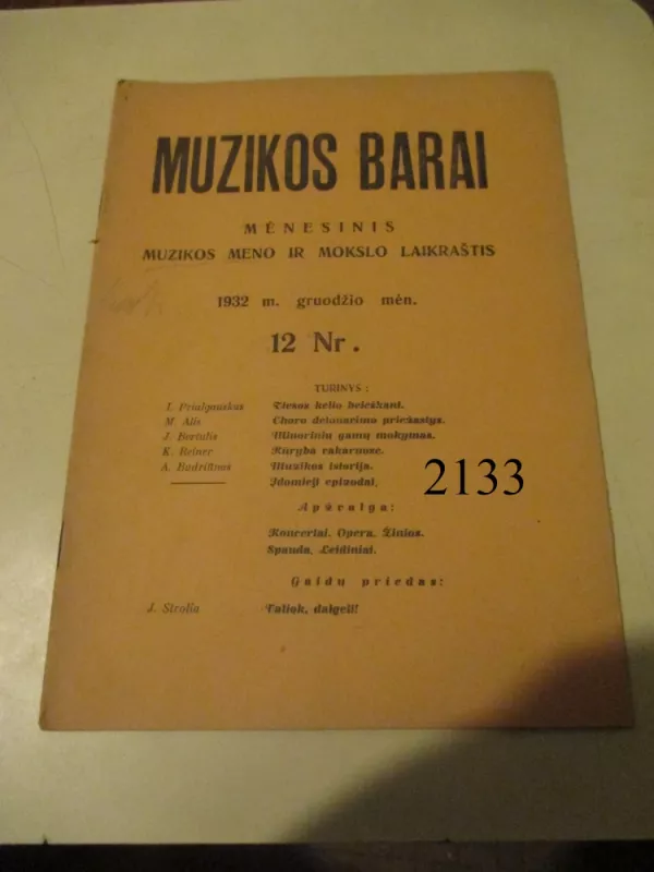Muzikos barai, 1932 m., Nr. 12 - Autorių Kolektyvas, knyga 2