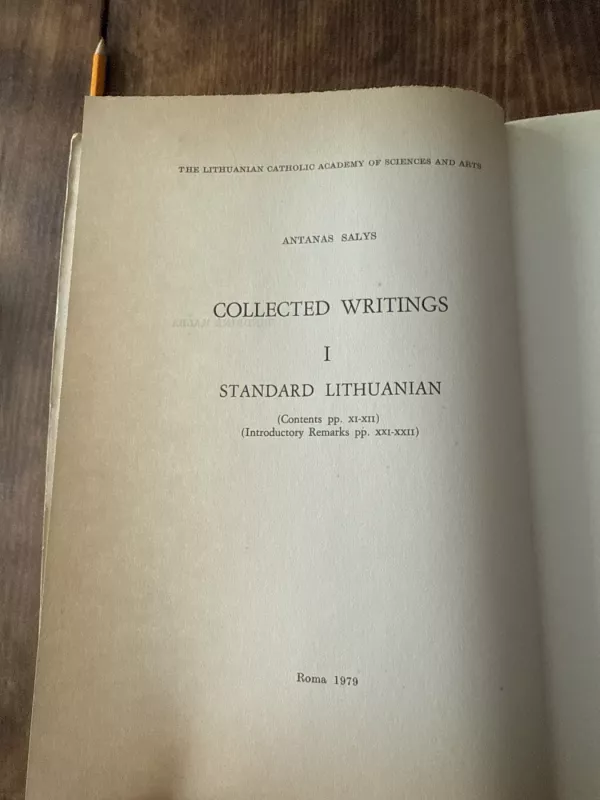 Raštai I tomas. Bendrinė kalba - Antanas Salys, knyga 3