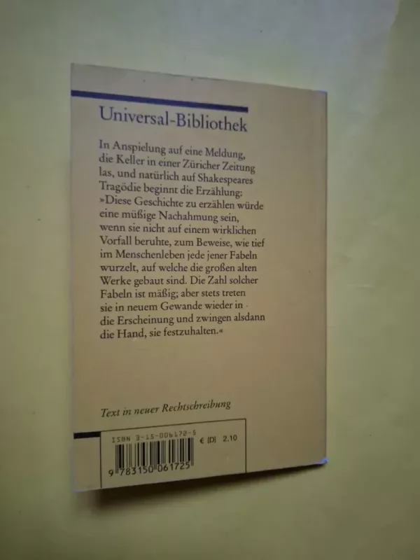 Romeo und Julia auf dem Dorfe - G. Keller, knyga 4