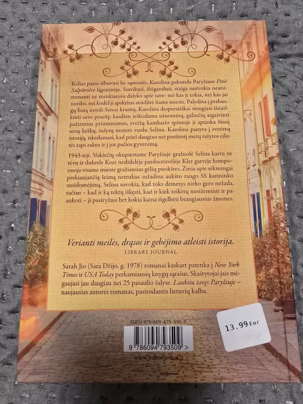 Lauksiu tavęs Paryžiuje - Sarah Jio, knyga 5