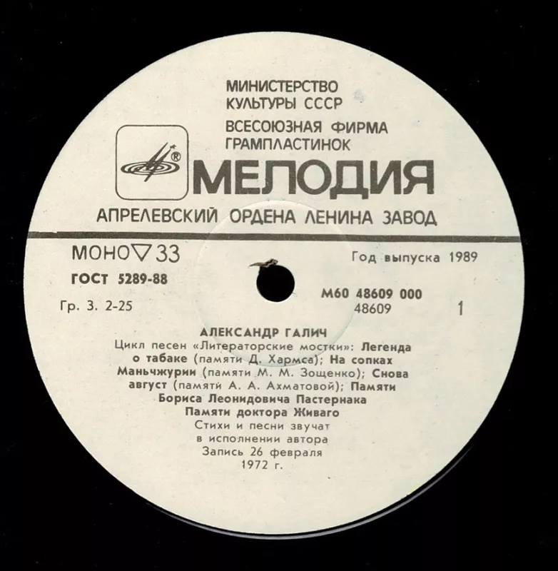 Aleksandr Galič - Aleksandr Galič, plokštelė 4