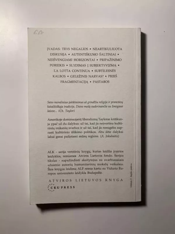 Autentiškumo etika - Charles Taylor, knyga 3