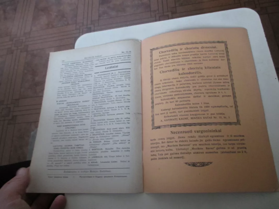 Muzikos barai, 1932 m., Nr. 10 - 11 - Autorių kolektyas, knyga 4