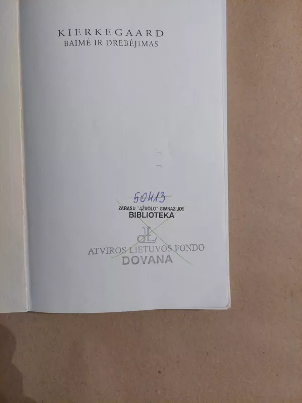 Baimė ir drebėjimas - Soren Kierkegaard, knyga 3