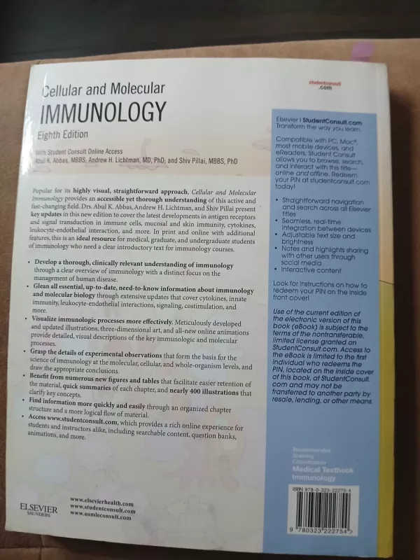 Cellular and Molecular Immunology. Eighth edition - Abul K. Abbas, Andrew H. Lichtman, Shiv Pillai, knyga 3