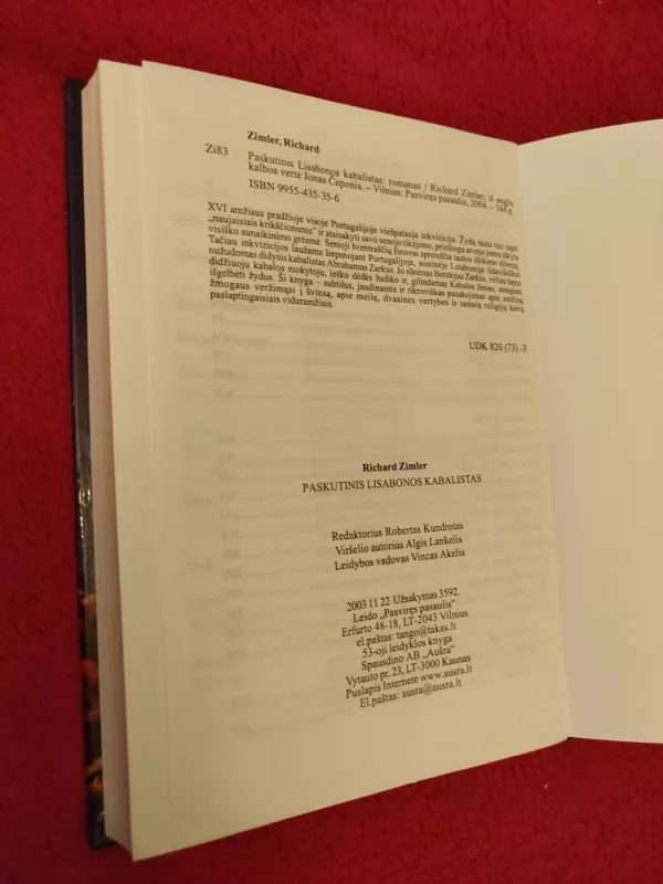 Paskutinis Lisabonos kabalistas - Richard Zimler, knyga 5