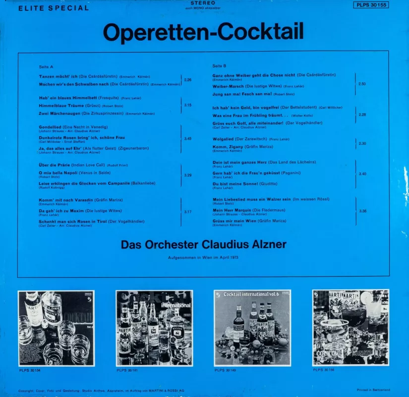 Operetten Coctail - Claudius Alzner Und Seine Solisten, plokštelė 3