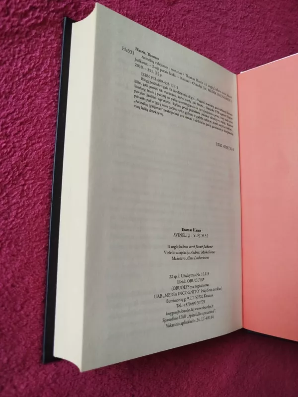 Avinėlių tylėjimas - Thomas Harris, knyga 5