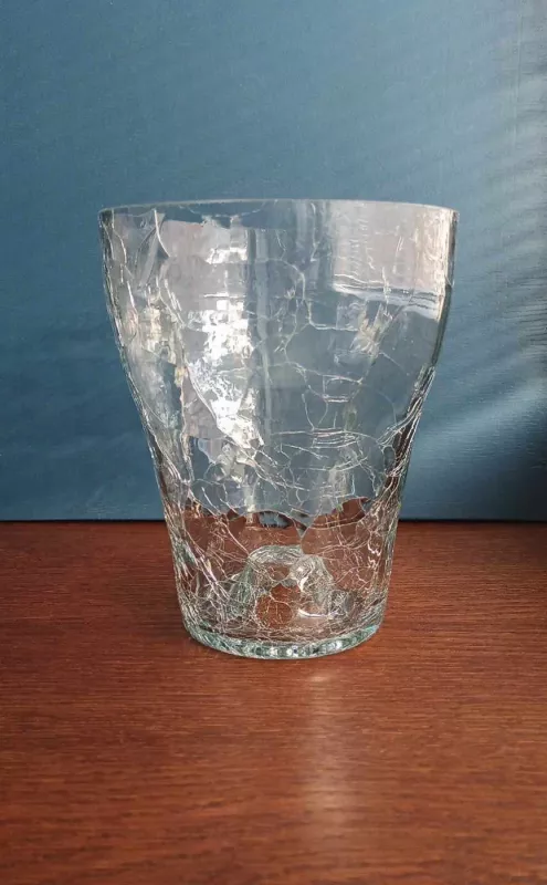 Skaldyto stiklo vaza / vazonas orchidėjoms - , namai ir interjeras