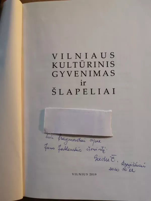 Vilniaus kultūrinis gyvenimas ir Šlapeliai - Autorių Kolektyvas, knyga 3