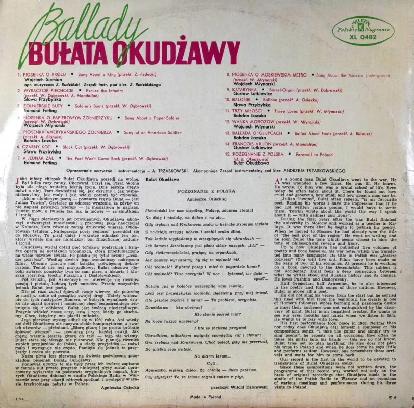 Ballady Bulata Okudzawy - Bulat Okudzawa, plokštelė 3