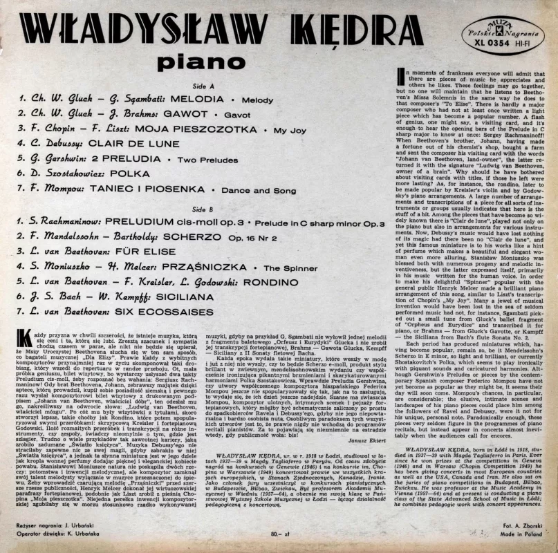 Wladyslaw Kedra - Wladyslaw Kedra, plokštelė 3