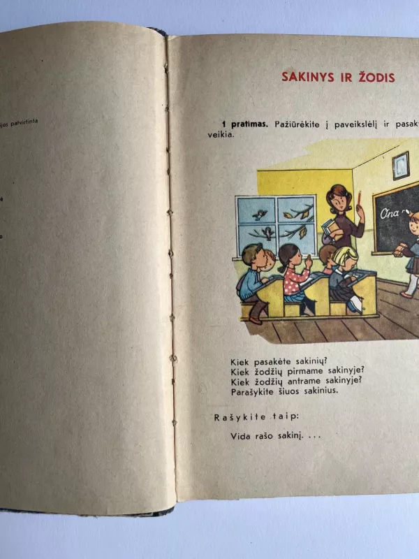 Lietuvių kalbos vadovėlis I klasei - M. Gylienė, knyga 5