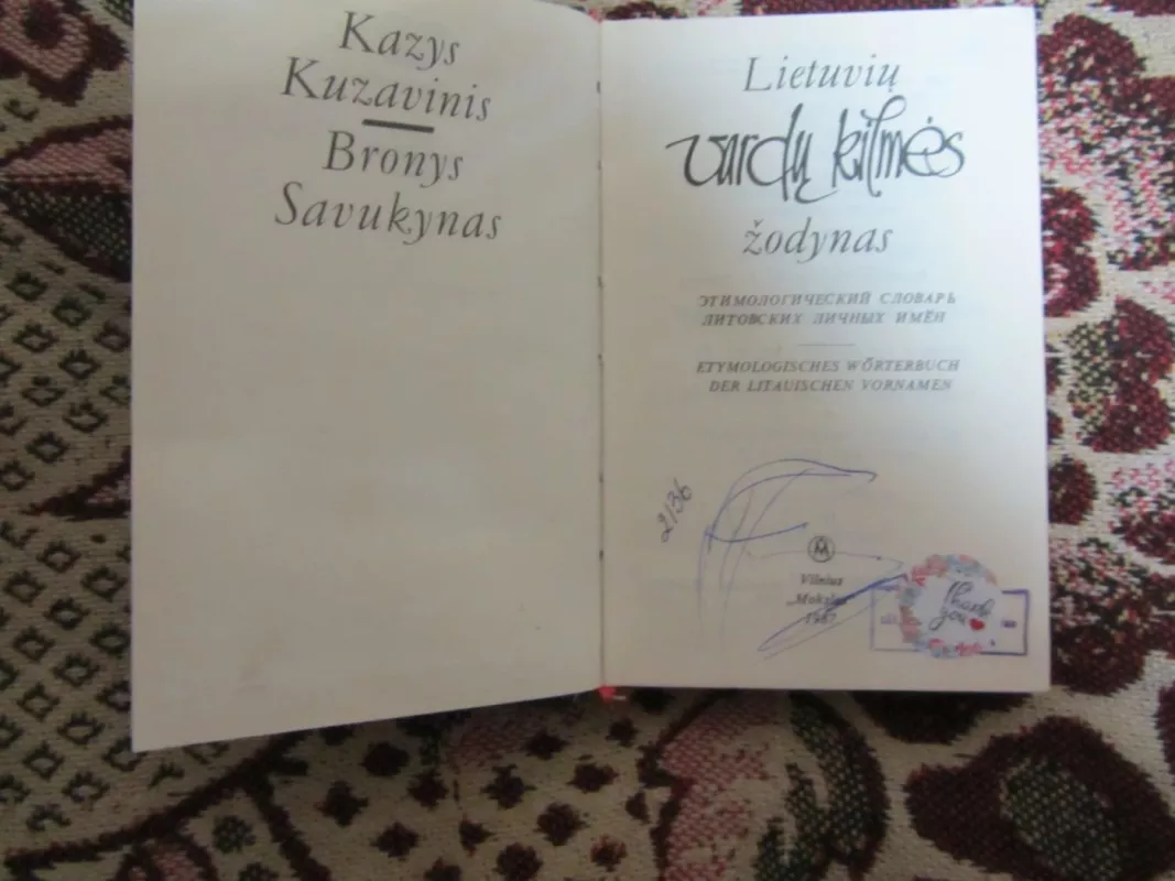 Lietuvių vardų kilmės žodynas - Kazimieras Kuzavinis, knyga 3