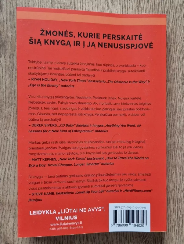 Subtilus menas nekrušti sau (ir kitiems) proto - Mark Manson, knyga 3