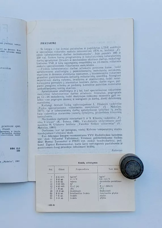 Fizikos laboratoriniai darbai specialiosioms vidurinėms mokykloms - Vytautas Tumasonis, knyga 6