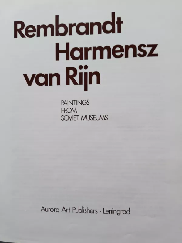 Rembrandt Hrmensz van Rijn - V. Lowinson-Lesng, knyga 3