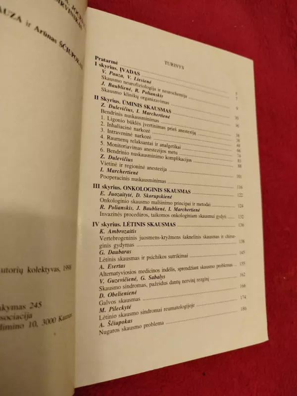 Skausmo medicina - Prof. Jocevičienė ir doc. Širvinskas , knyga 4