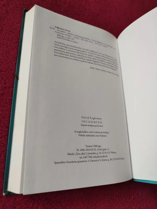 INCOGNITO slaptieji smegenų gyvenimai - David Eagleman, knyga 5