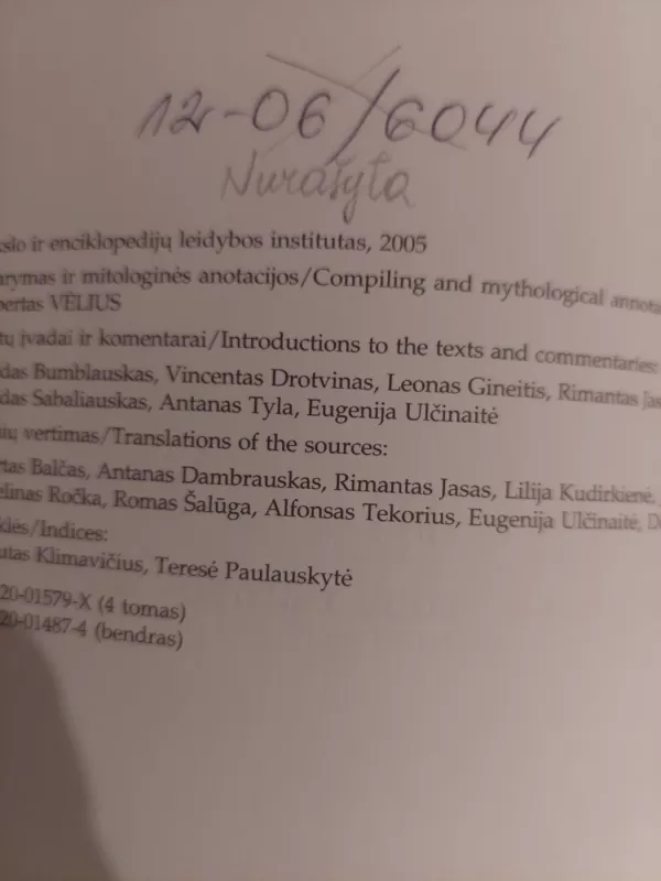Baltų religijos ir mitologijos šaltiniai (IV tomas) - Autorių Kolektyvas, knyga 5