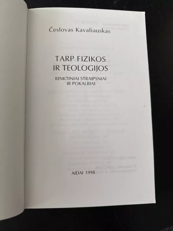 Tarp fizikos ir teologijos - Česlovas Kavaliauskas, knyga 3