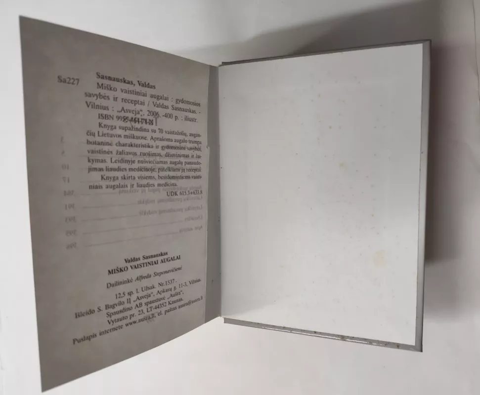 Miško vaistiniai augalai - Valdas Sasnauskas, knyga 3