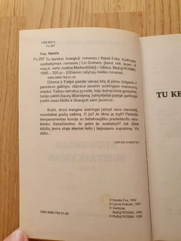 Tu kentėsi brangioji. Audringas susitaikymas - N. Foks, L.  Grehem, knyga 4