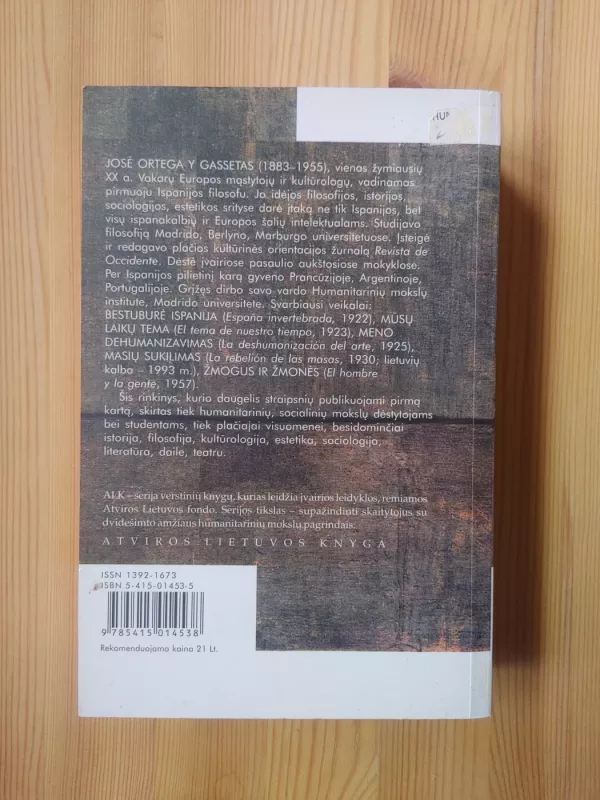 Mūsų laikų tema ir kitos esė - Jose Ortega y Gasset, knyga 3