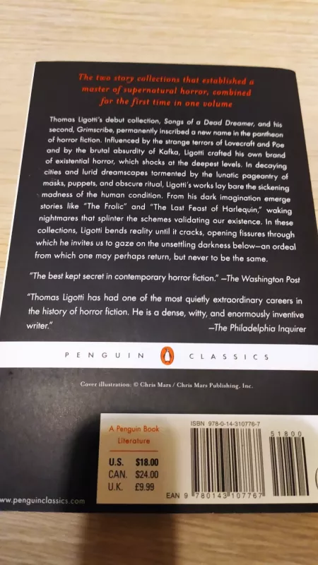 Songs of a Dead Dreamer and Grimscribe - Thomas Ligotti, knyga 3