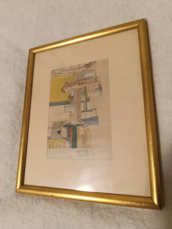 Senovine graviūra su remu ir stiklu - , namai ir interjeras 2