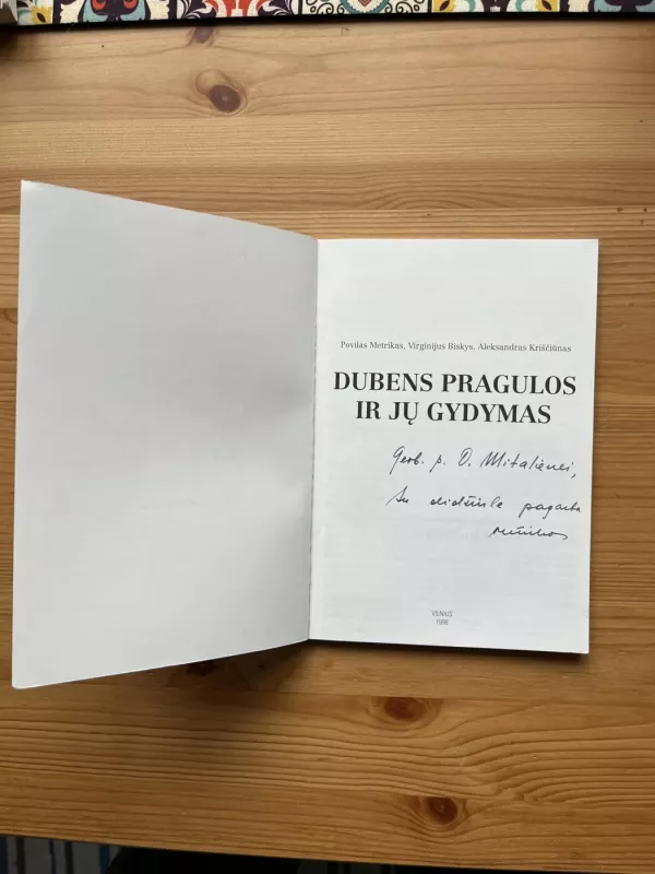 Dubens pragulos ir jų gydymas - Povilas Metrikas, knyga 3