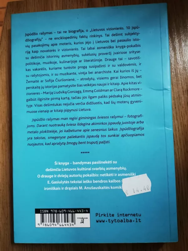Lietuvos vizionierės. 10 įspūdžiografijų - Elena Gasiulytė, knyga 3