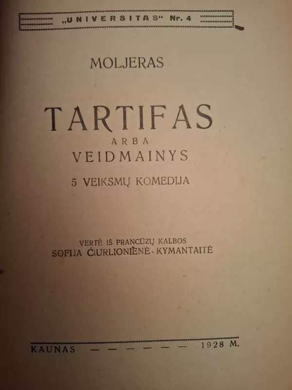 Tarifas arba veidmainys - Moljeras, knyga 3