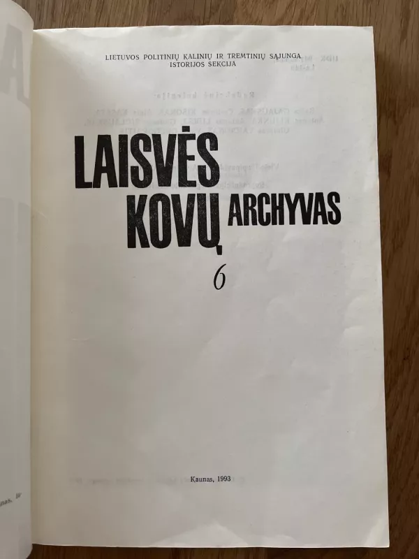 Laisvės kovų archyvas 6 - Autorių Kolektyvas, knyga 3